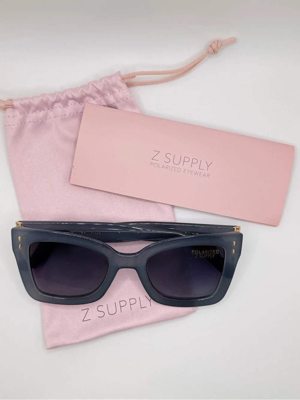 Z SUPPLY Women's Polarized Cat-Eye Sunglasses in Slate Gray NWT